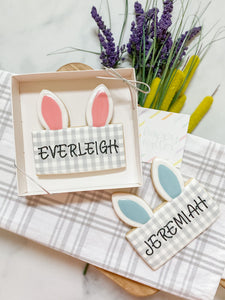 Personalized Bunny Ears Plaque